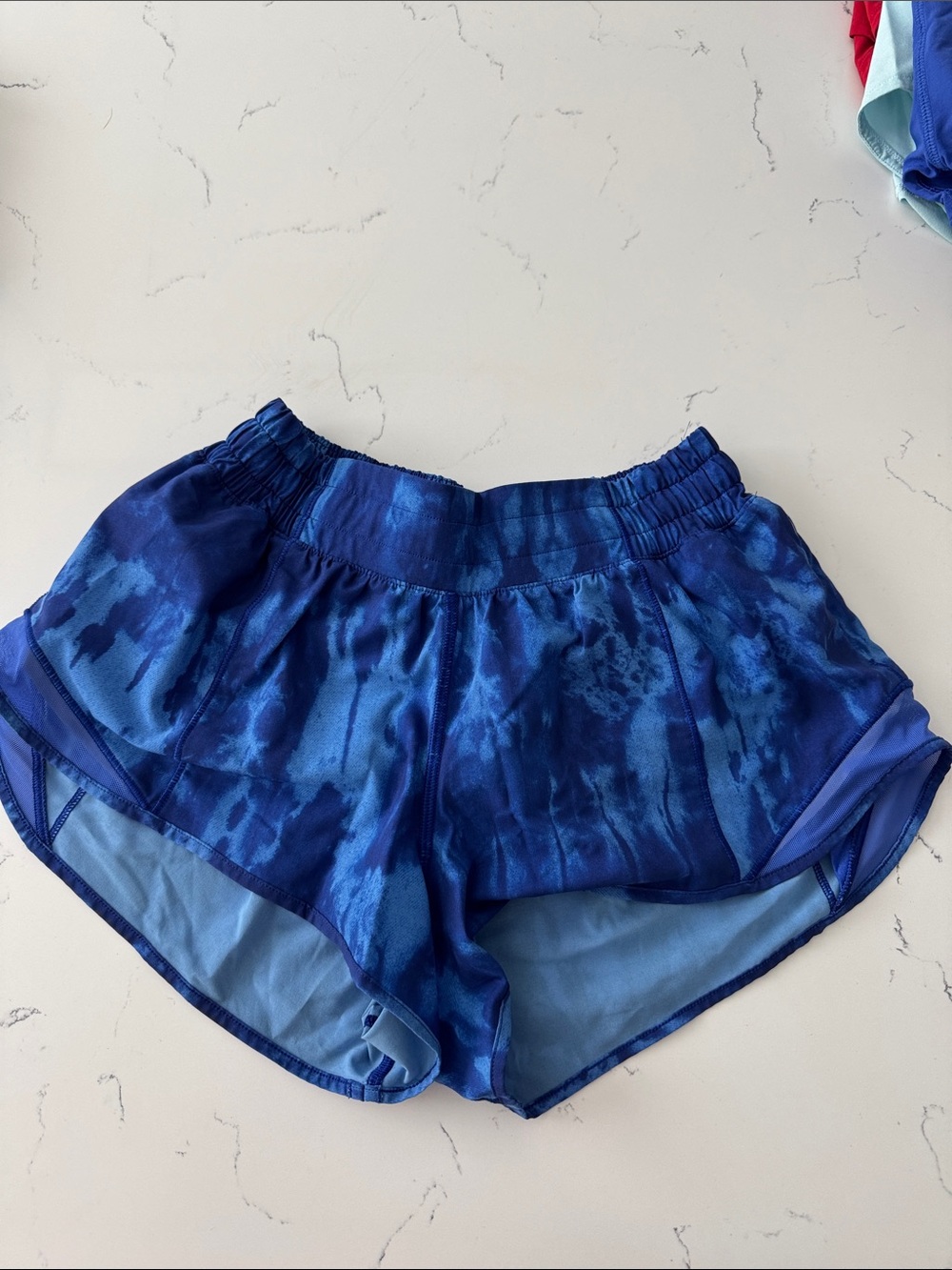 lululemon athletica Blue Tie-Dye Hotty-Hot Shorts